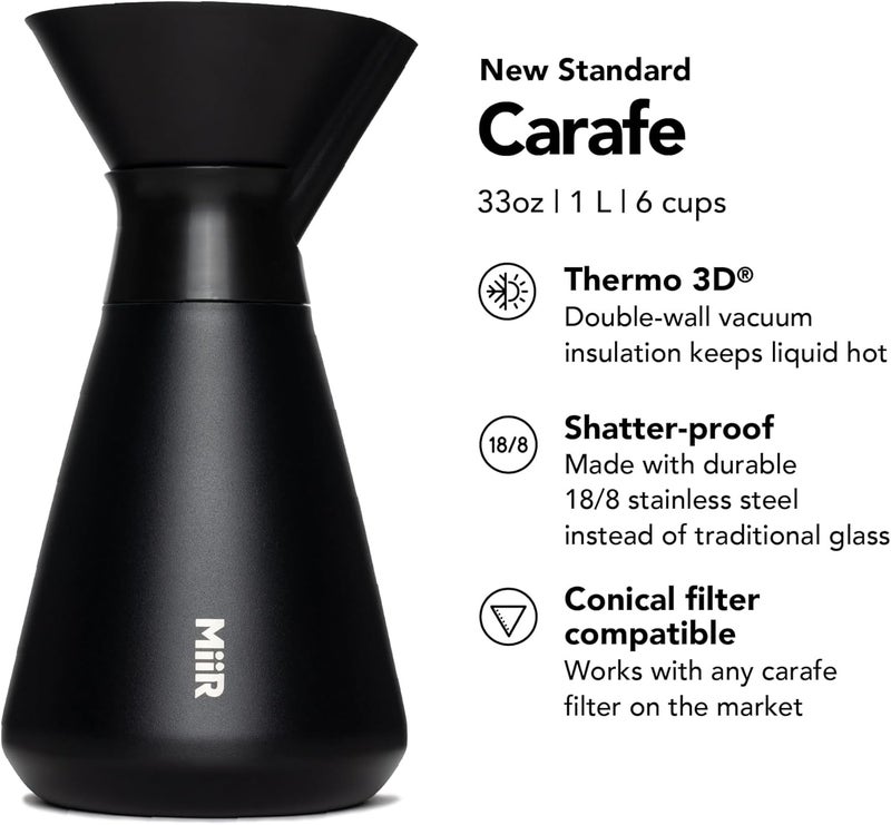 MiiR New Standard Carafe, 33oz Shatterproof, Durable Double-Wall Vacuum Insulated Coffee Carafe for Pour Over Coffee - Image 5
